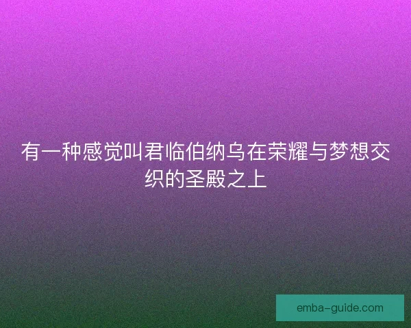 有一种感觉叫君临伯纳乌在荣耀与梦想交织的圣殿之上